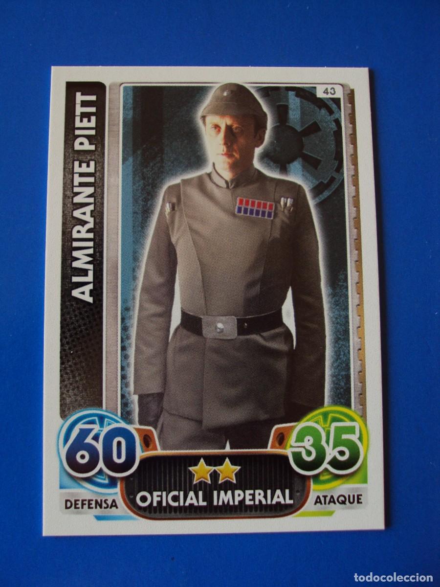 Trading cards: N&ordm; 43 ALMIRANTE PIETT STAR WARS EL DESPERTAR DE LA FUERZA FORCE ATTAX AWAKENS 2015 TOPPS CROMO NUEVO