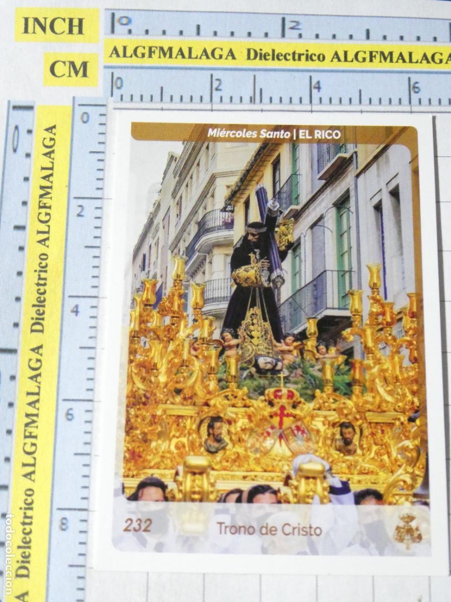 Trading cards: TARJETA TRADING CARD CROMO RELIGIOSO SEMANA SANTA M&Aacute;LAGA. HOLY CARDS. 232 EL RICO TRONO CRISTO