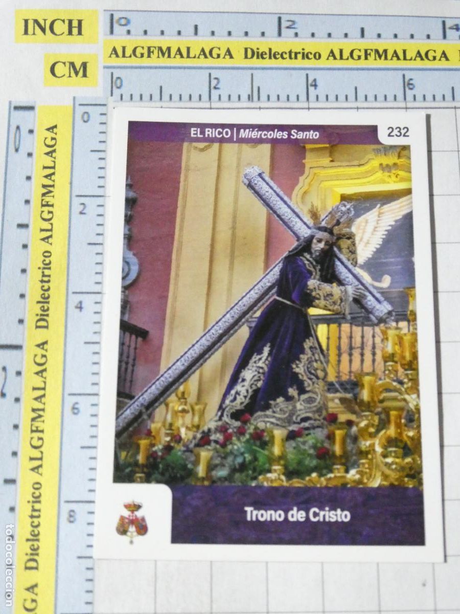 Trading cards: TARJETA TRADING CARD CROMO RELIGIOSO SEMANA SANTA M&Aacute;LAGA. HOLY CARDS. 232 EL RICO TRONO CRISTO