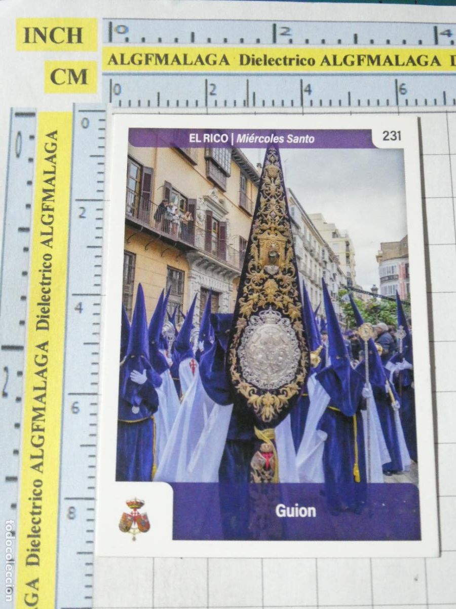 Trading cards: TARJETA TRADING CARD CROMO RELIGIOSO SEMANA SANTA M&Aacute;LAGA. HOLY CARDS. 231 EL RICO GUI&Oacute;N