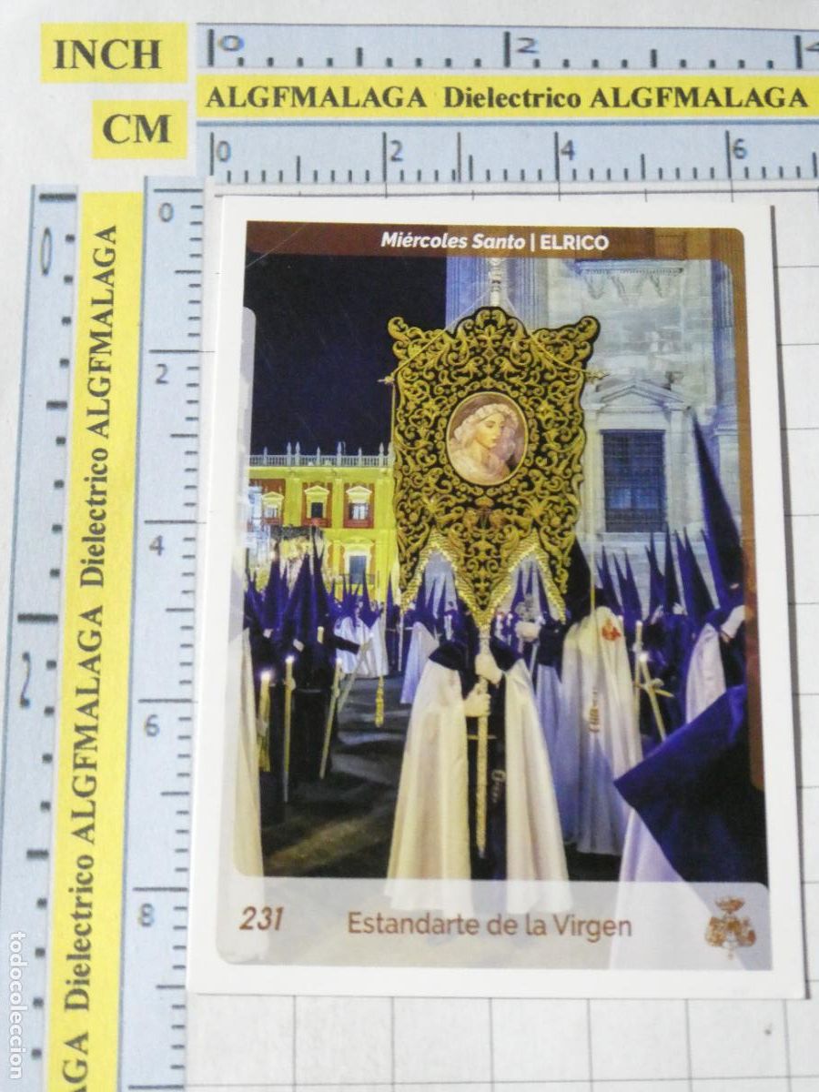 Trading cards: TARJETA TRADING CARD CROMO RELIGIOSO SEMANA SANTA M&Aacute;LAGA. HOLY CARDS. 231 EL RICO CRUZ GU&Iacute;A