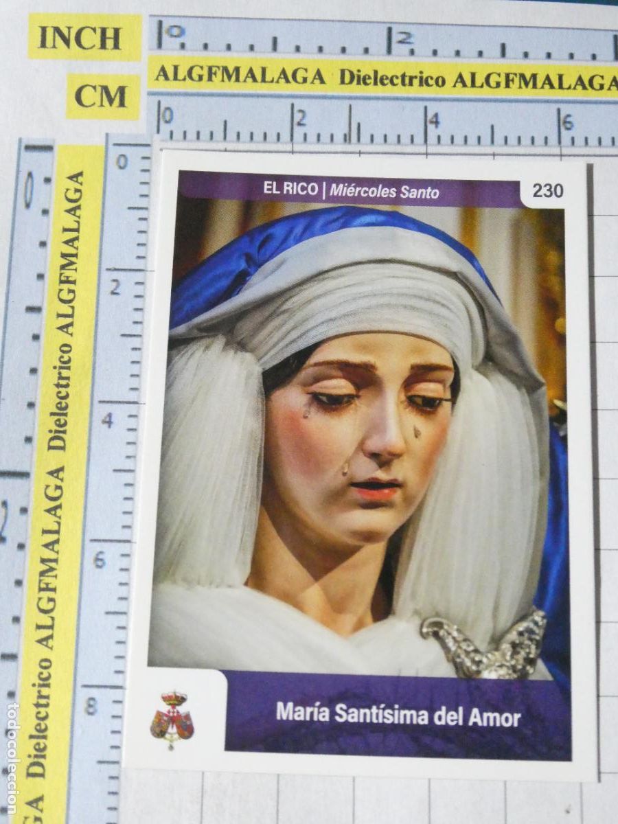 Trading cards: TARJETA TRADING CARD CROMO RELIGIOSO SEMANA SANTA M&Aacute;LAGA. HOLY CARDS. 230 EL RICO MAR&Iacute;A AMOR