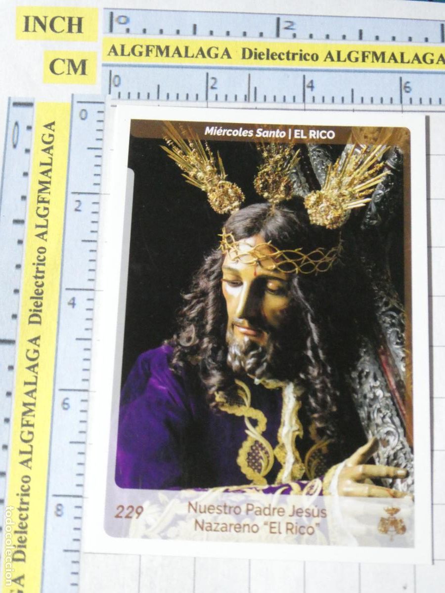 Trading cards: TARJETA TRADING CARD CROMO RELIGIOSO SEMANA SANTA M&Aacute;LAGA. HOLY CARDS. 229 EL RICO JES&Uacute;S NAZARENO