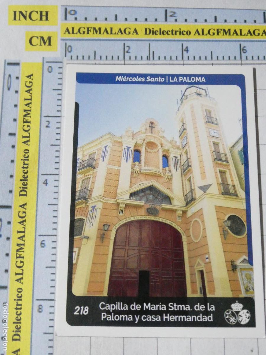 Trading cards: TARJETA TRADING CARD CROMO RELIGIOSO SEMANA SANTA M&Aacute;LAGA. HOLY CARDS. 218 LA SANGRE CRUZ GU&Iacute;A