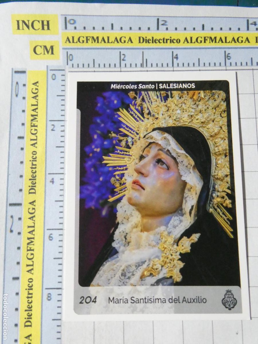 Trading cards: TARJETA TRADING CARD CROMO RELIGIOSO SEMANA SANTA M&Aacute;LAGA. HOLY CARDS. 204 SALESIANOS MAR&Iacute;A AUXILIO