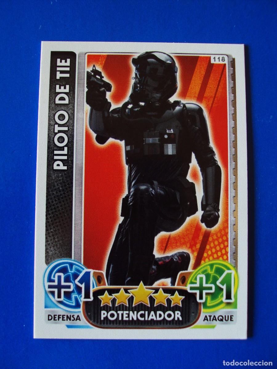 Trading cards: N&ordm; 118 PILOTO DE TIE STAR WARS EL DESPERTAR DE LA FUERZA FORCE ATTAX AWAKENS 2015 TOPPS CROMO NUEVO