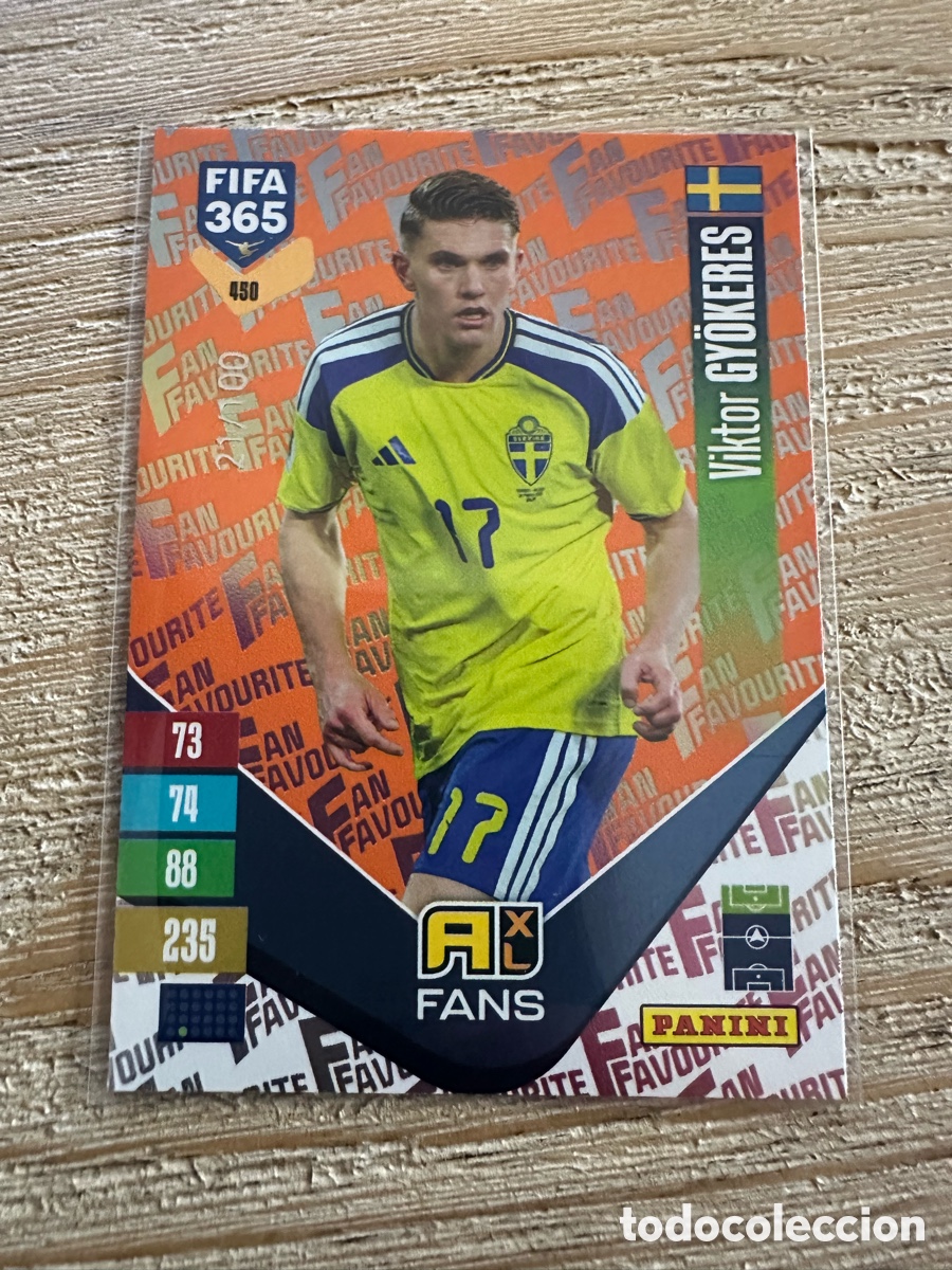 Trading cards: VIKTOR GYOKERES SUECIA 450 FAN FAVOURITE PARALLEL NUMEREDA 21/100 ORANGE FIFA 365 2027 PANINI