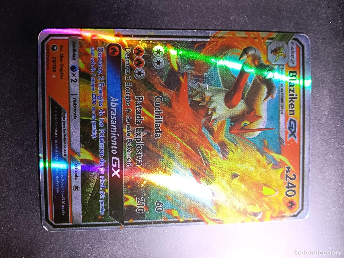 Trading cards: CROMO CARTA BLAZIKEN GX 28/168 CUCHILLADA PATADA EXPLOSIVA BRILLANTE POKEMON 2017