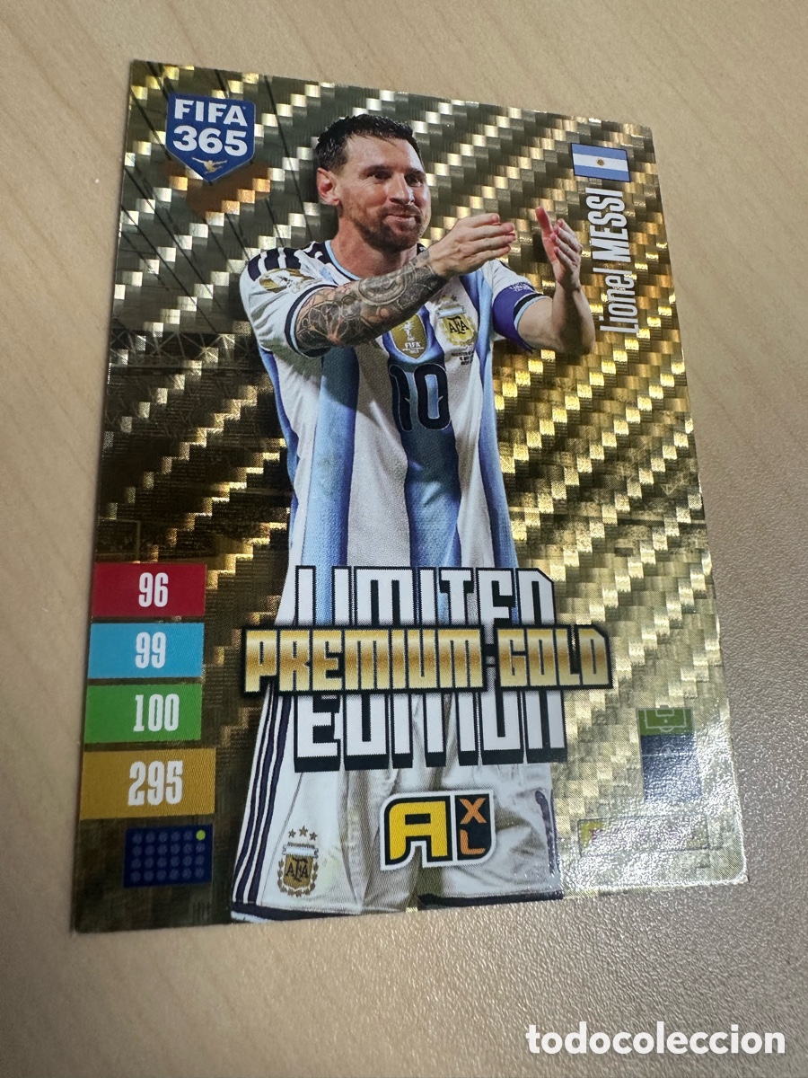 Trading cards: MESSI ARGENTINA LIMITED EDITION PREMIUM GOLD FIFA 365 2027 PANINI ADRENALYN XL
