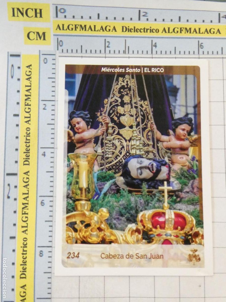 Trading cards: TARJETA TRADING CARD CROMO RELIGIOSO SEMANA SANTA M&Aacute;LAGA. HOLY CARDS. 234 EL RICO CABEZA SAN JUAN