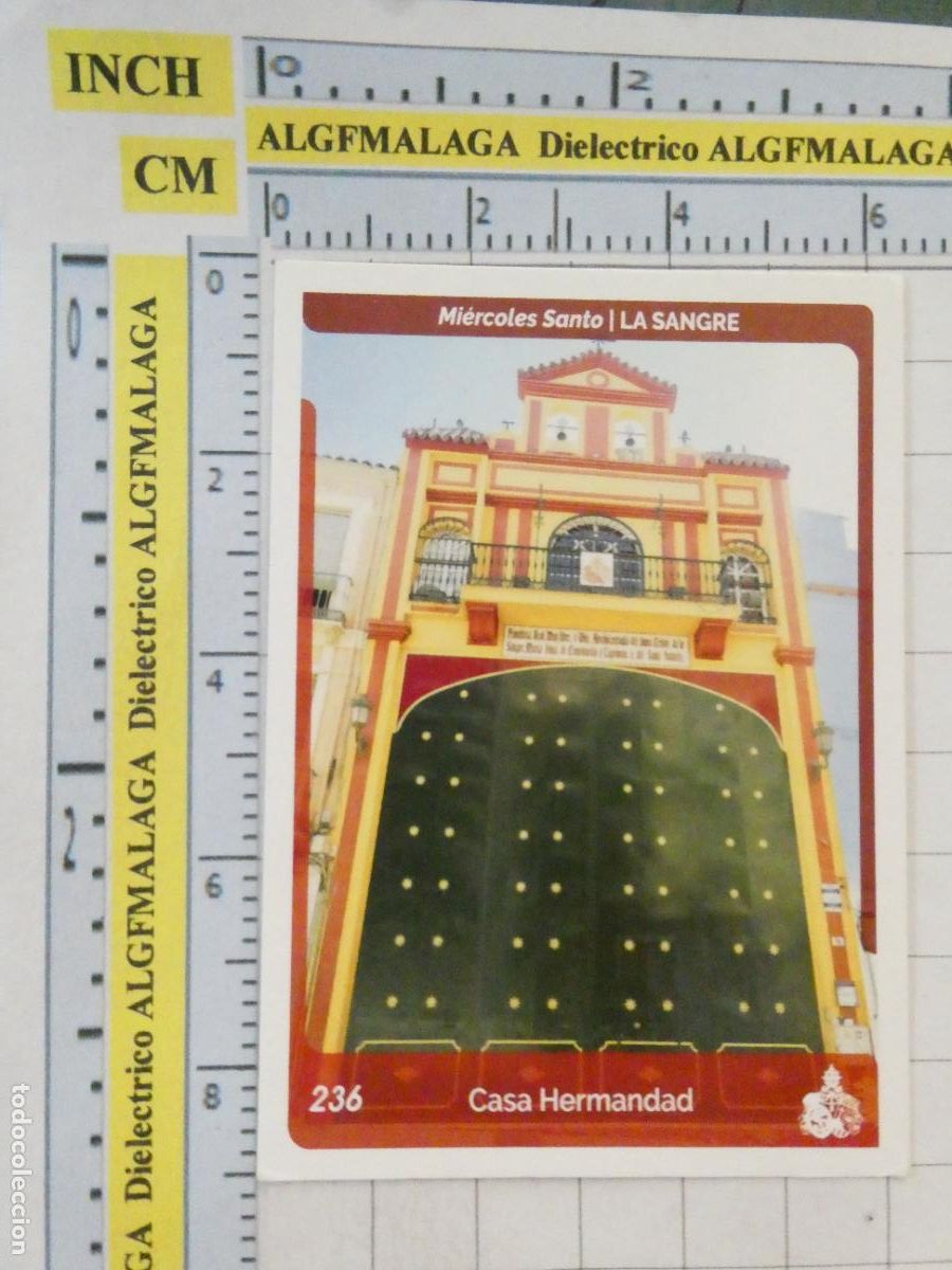 Trading cards: TARJETA TRADING CARD CROMO RELIGIOSO SEMANA SANTA M&Aacute;LAGA. HOLY CARDS. 236 LA SANGRE CASA HERMANDAD