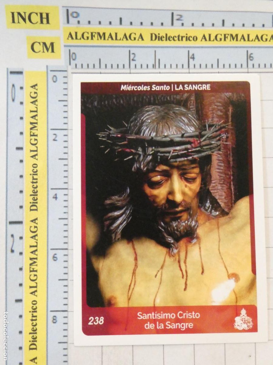Trading cards: TARJETA TRADING CARD CROMO RELIGIOSO SEMANA SANTA M&Aacute;LAGA. HOLY CARDS. 238 LA SANGRE CRISTO