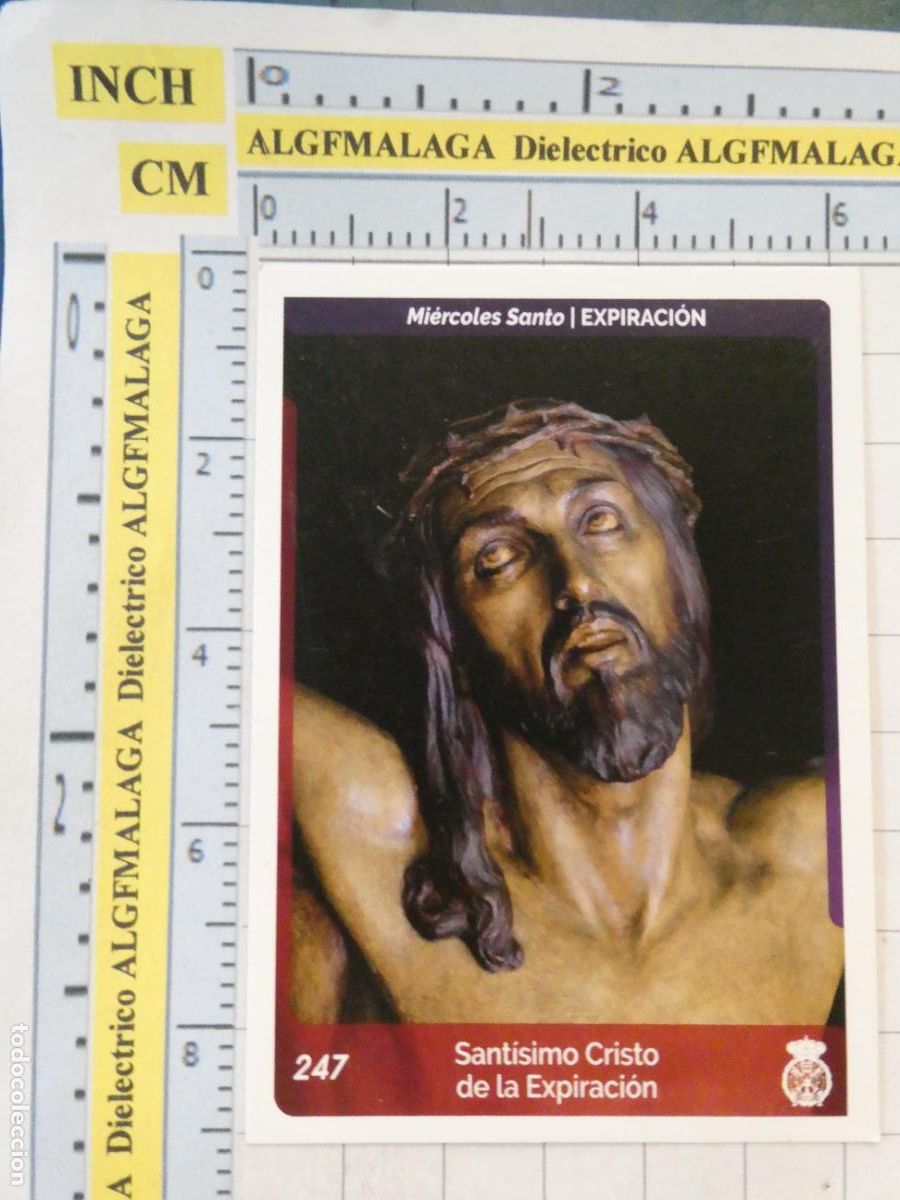 Trading cards: TARJETA TRADING CARD CROMO RELIGIOSO SEMANA SANTA M&Aacute;LAGA. HOLY CARDS 247 EXPIRACI&Oacute;N SANTO CRISTO