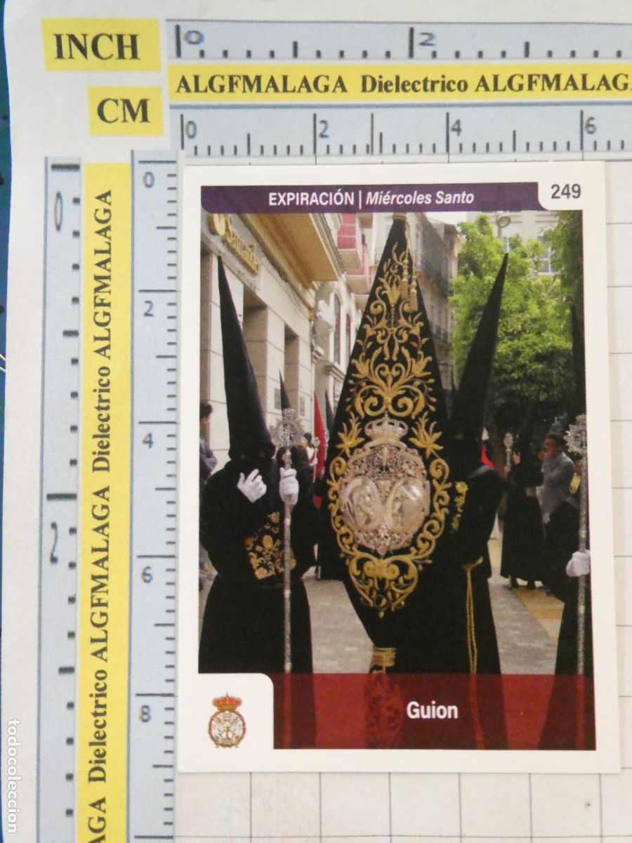 Trading cards: TARJETA TRADING CARD CROMO RELIGIOSO SEMANA SANTA M&Aacute;LAGA. HOLY CARDS 249 EXPIRACI&Oacute;N GUI&Oacute;N