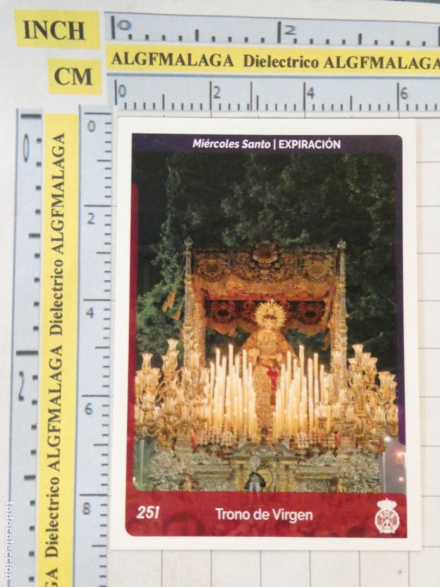 Trading cards: TARJETA TRADING CARD CROMO RELIGIOSO SEMANA SANTA M&Aacute;LAGA. HOLY CARDS 251 EXPIRACI&Oacute;N TRONO VIRGEN