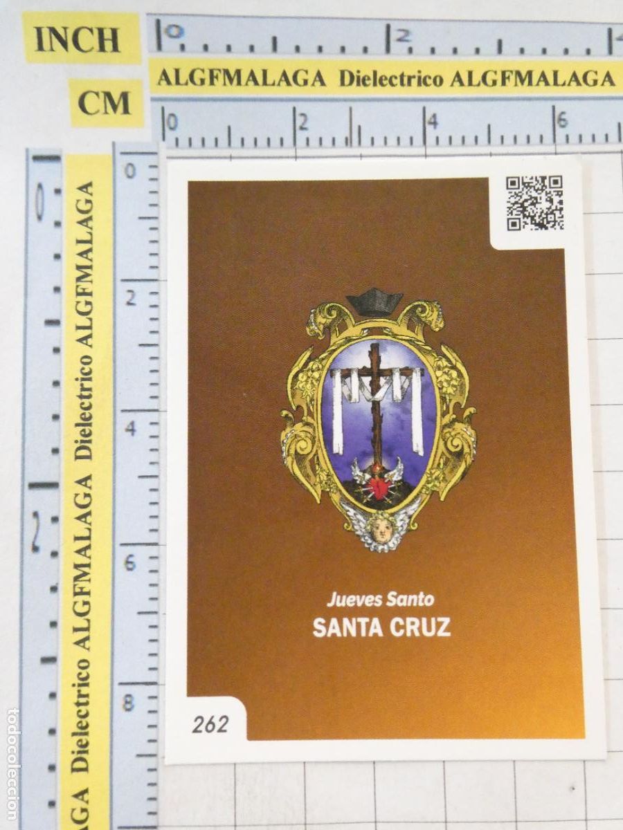 Trading cards: TARJETA TRADING CARD CROMO RELIGIOSO SEMANA SANTA M&Aacute;LAGA. HOLY CARDS 262 SANTA CRUZ ESCUDO