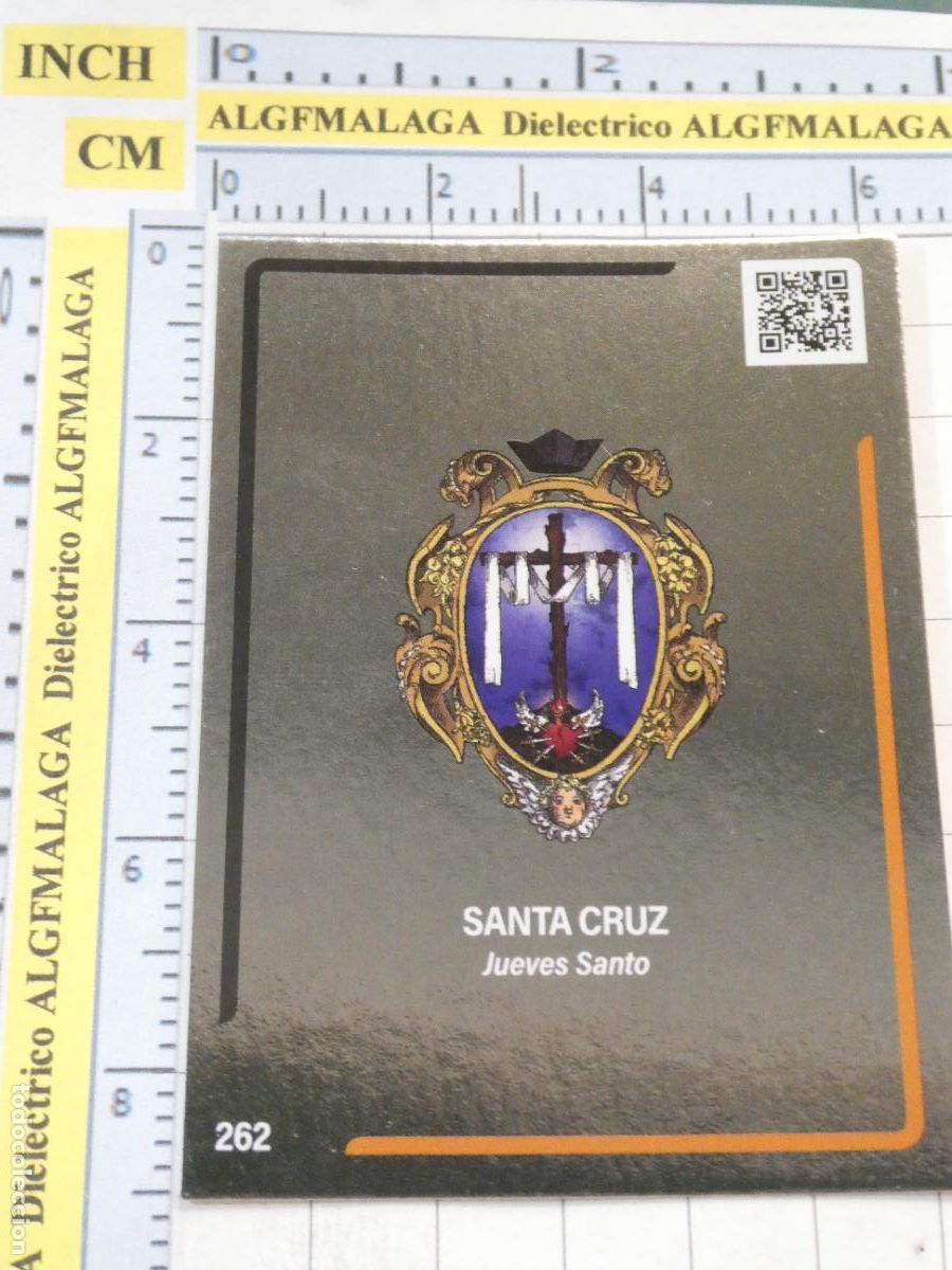 Trading cards: TARJETA TRADING CARD CROMO RELIGIOSO SEMANA SANTA M&Aacute;LAGA. HOLY CARDS 262 SANTA CRUZ ESCUDO