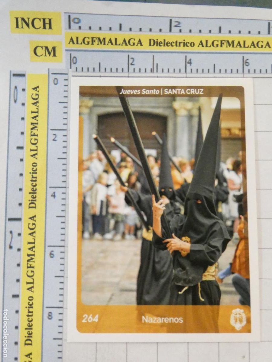 Trading cards: TARJETA TRADING CARD CROMO RELIGIOSO SEMANA SANTA M&Aacute;LAGA. HOLY CARDS 264 SANTA CRUZ NAZARENOS