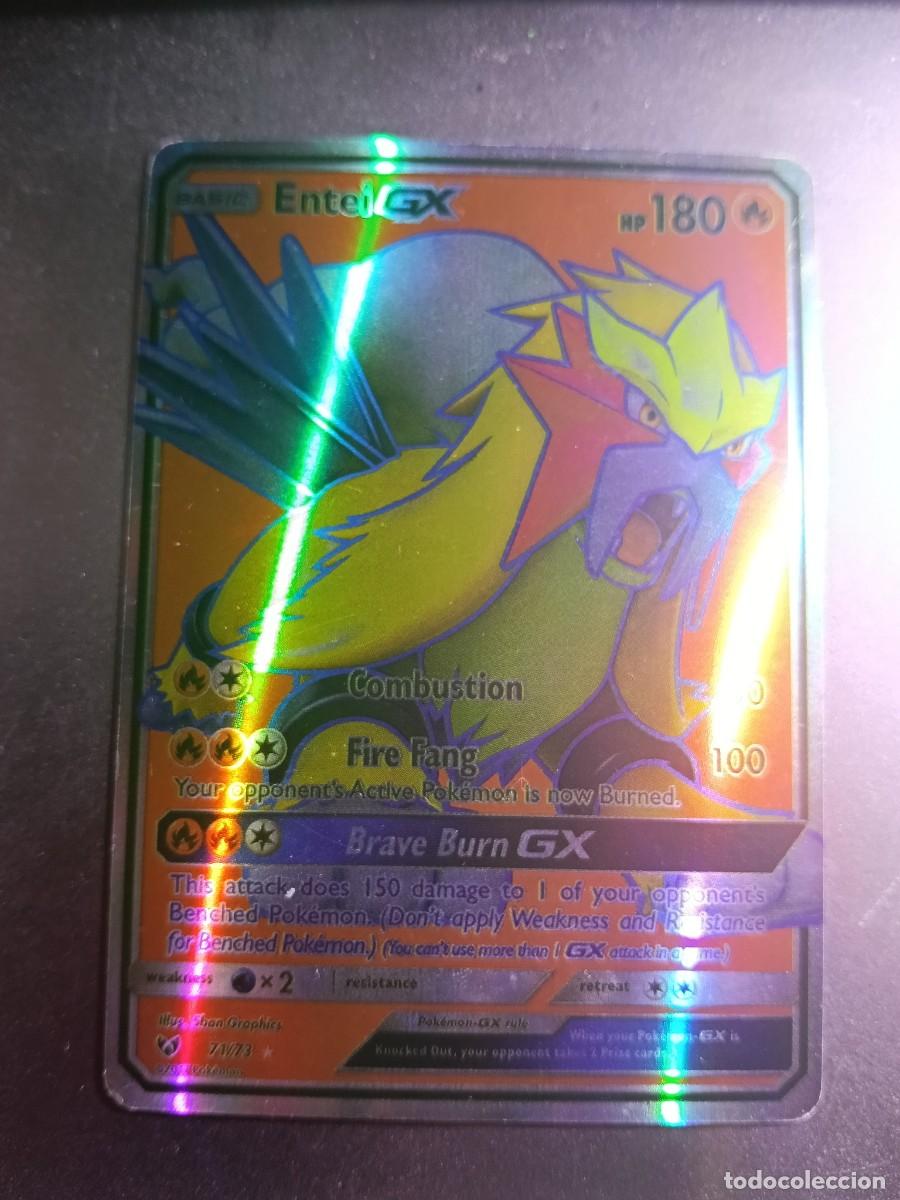 Trading cards: CROMO CARTA ENTEI GX 71/73 FIRE FANG COMBUSTION BRILLANTE POKEMON 2017
