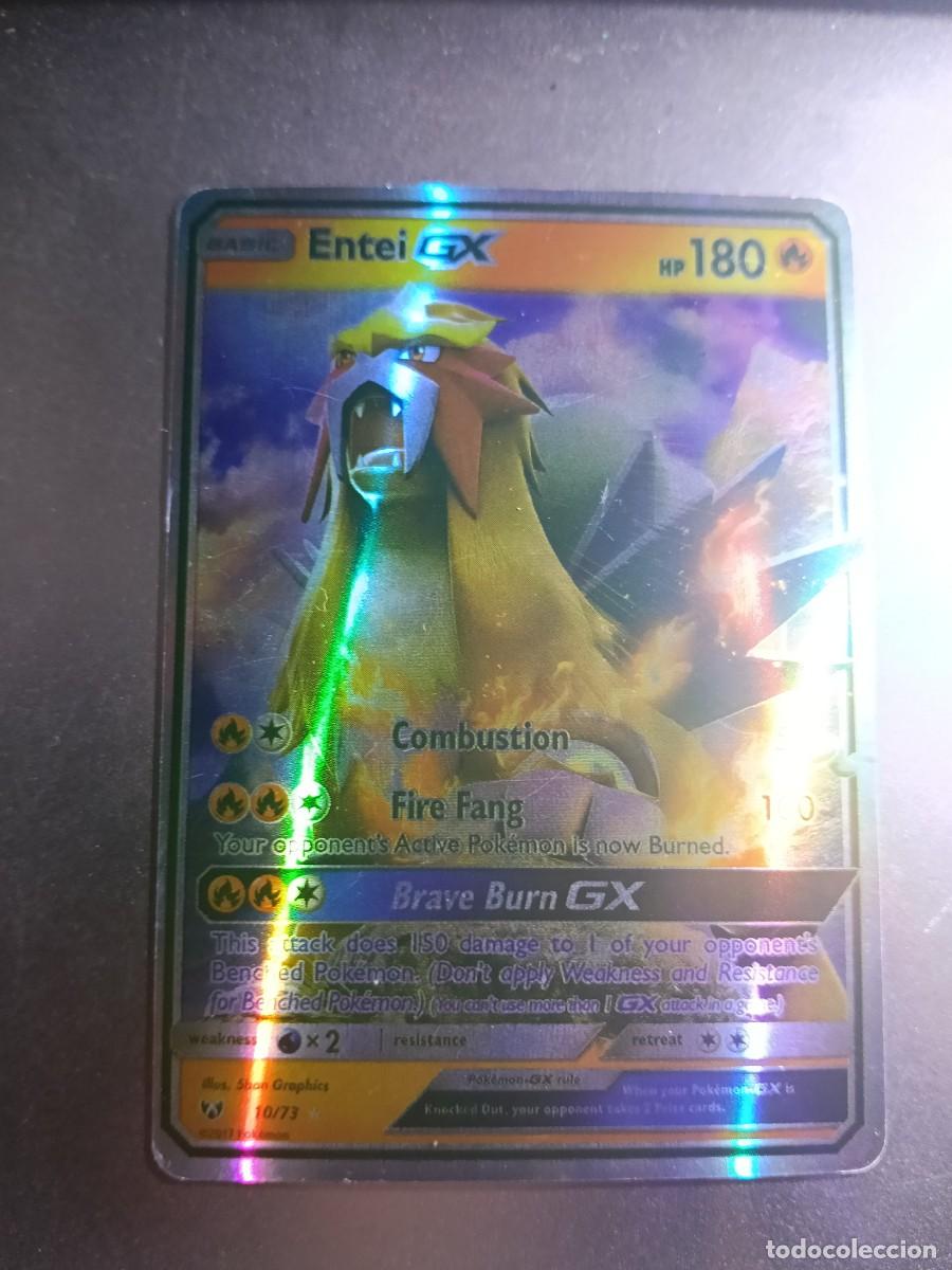 Trading cards: CROMO CARTA ENTEI GX 10/73 FIRE FANG COMBUSTION BRILLANTE POKEMON 2017