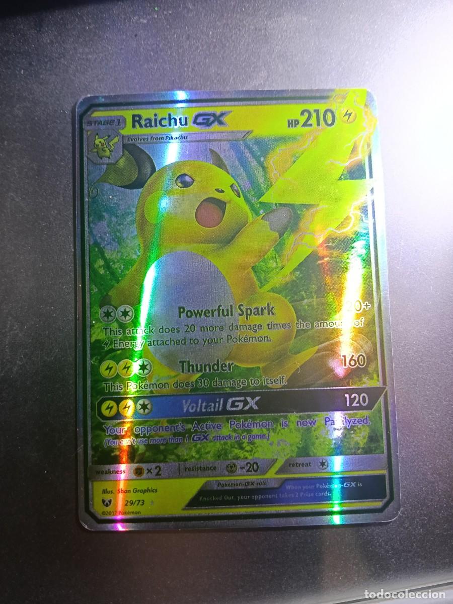Trading cards: CROMO CARTA RAICHU GX 29/73 POWERFUL SPARK THUNDER BRILLANTE POKEMON 2017