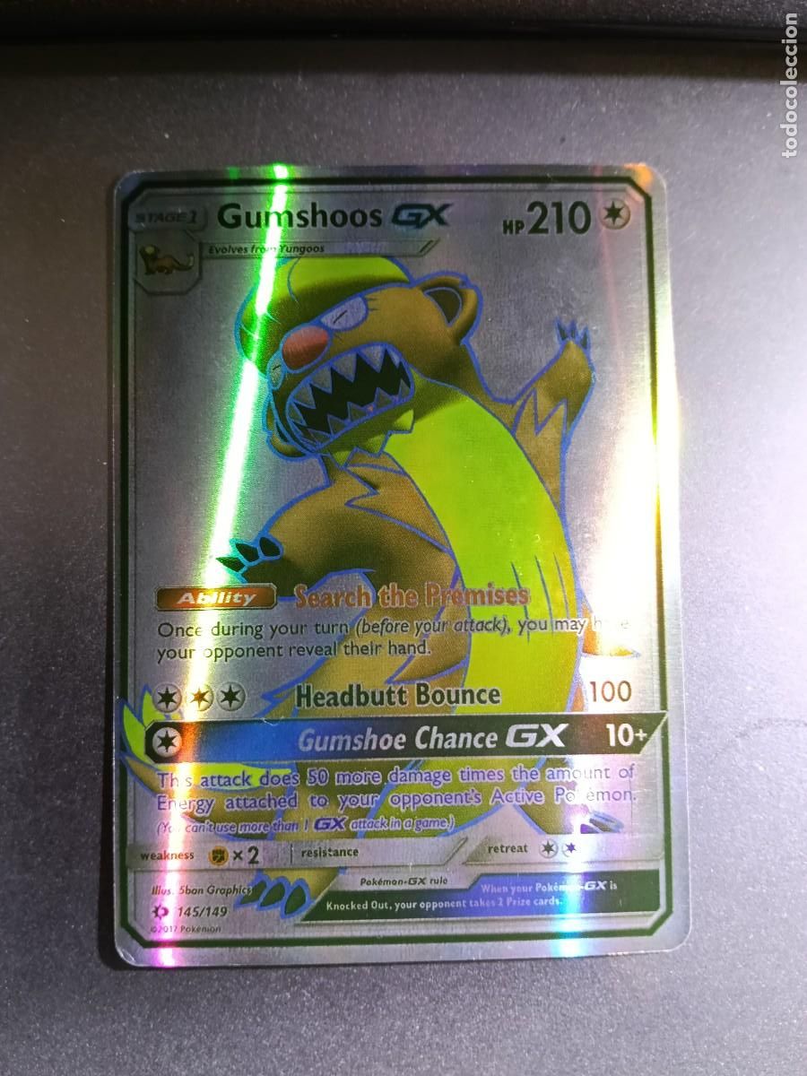 Trading cards: CROMO GUMSHOOS 145/149 SEARCH THE PREMISES HEADBUTT BOUNCE BRILLANTE POKEMON 2017