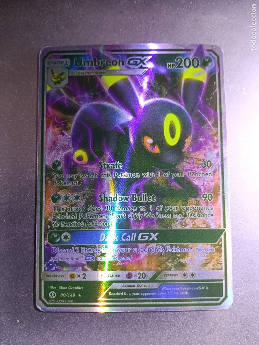 Cromo Umbreon 80/149 Strafe Shadow Bullet Brillante Pokemon 2017