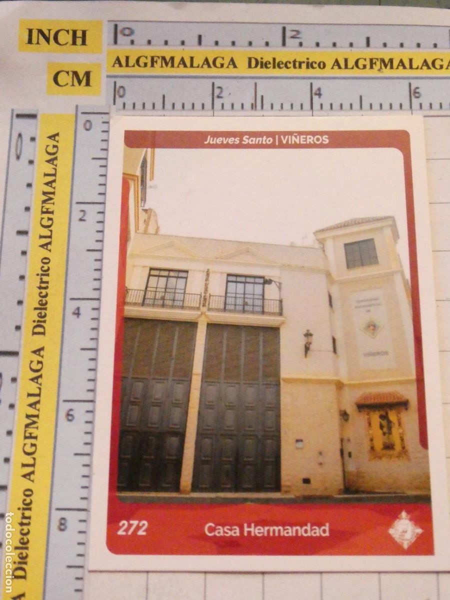 Trading cards: TARJETA TRADING CARD CROMO RELIGIOSO SEMANA SANTA M&Aacute;LAGA. HOLY CARDS 272 VI&Ntilde;EROS CASA HERMANDAD