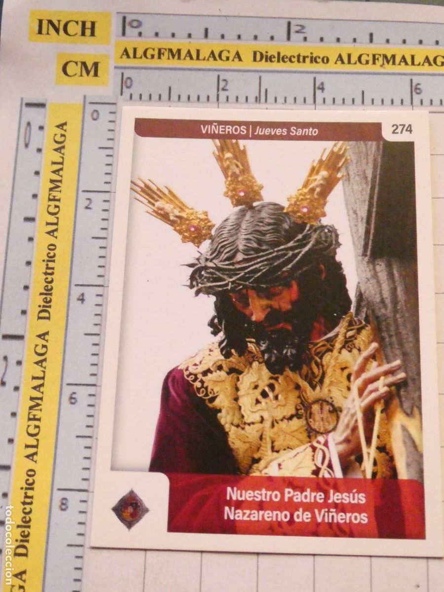 Trading cards: TARJETA TRADING CARD CROMO RELIGIOSO SEMANA SANTA M&Aacute;LAGA. HOLY CARDS 274 VI&Ntilde;EROS JESUS NAZARENO