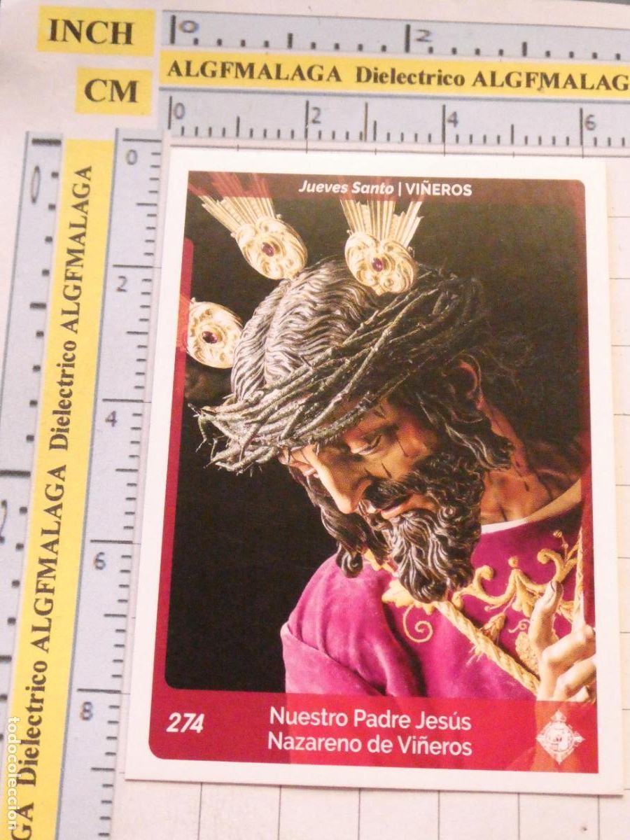 Trading cards: TARJETA TRADING CARD CROMO RELIGIOSO SEMANA SANTA M&Aacute;LAGA. HOLY CARDS 274 VI&Ntilde;EROS JESUS NAZARENO