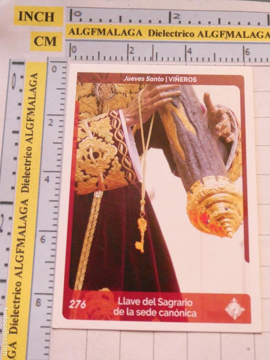Trading cards: TARJETA TRADING CARD CROMO RELIGIOSO SEMANA SANTA M&Aacute;LAGA. HOLY CARDS 276 VI&Ntilde;EROS LLAVE SAGRARIO