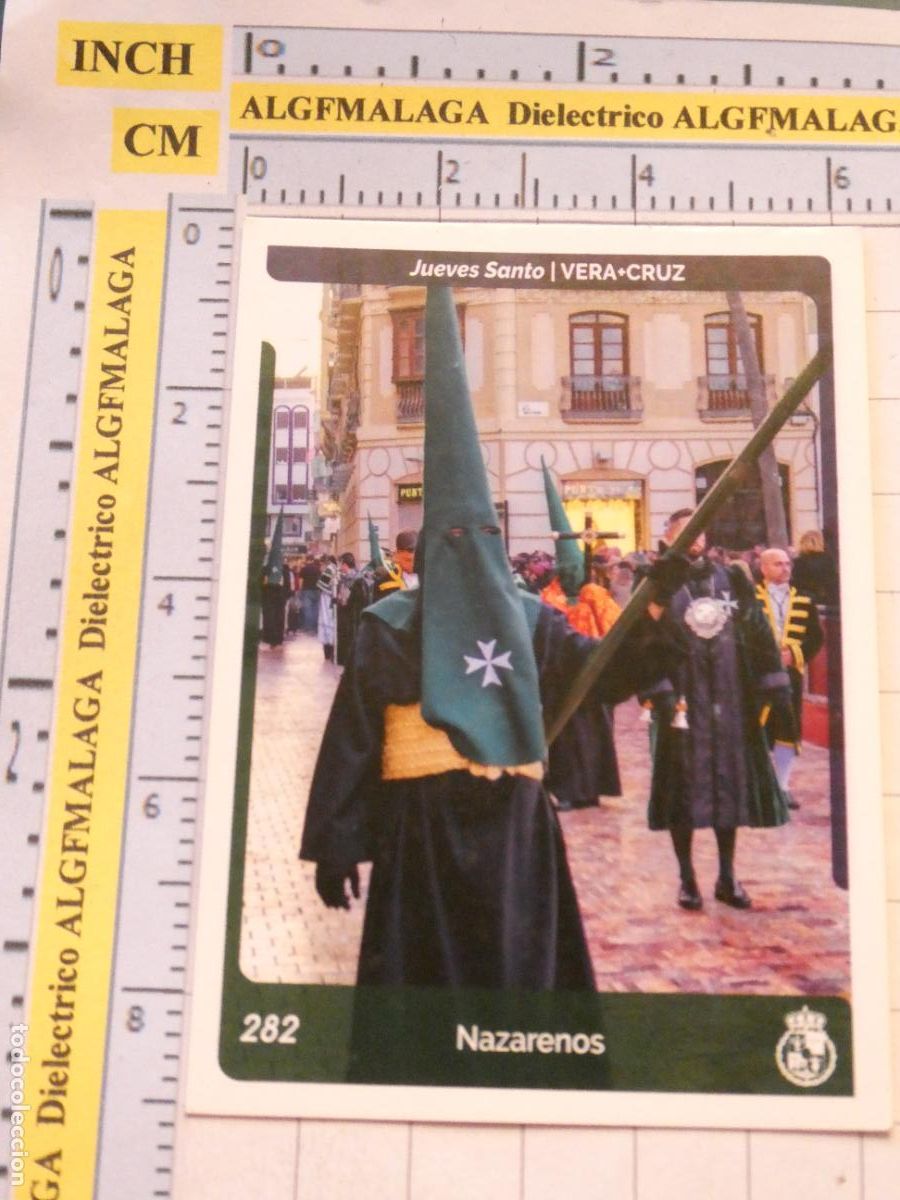 Trading cards: TARJETA TRADING CARD CROMO RELIGIOSO SEMANA SANTA M&Aacute;LAGA. HOLY CARDS 282 VERA CRUZ NAZARENOS