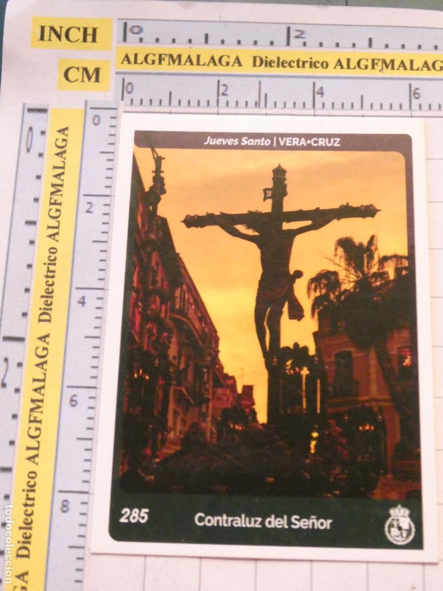 Trading cards: TARJETA TRADING CARD CROMO RELIGIOSO SEMANA SANTA M&Aacute;LAGA. HOLY CARDS 285 VERA CRUZ SE&Ntilde;OR