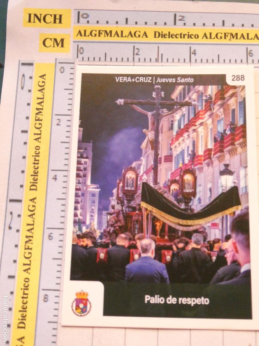 Trading cards: TARJETA TRADING CARD CROMO RELIGIOSO SEMANA SANTA M&Aacute;LAGA. HOLY CARDS 288 VERA CRUZ PALIO RESPETO