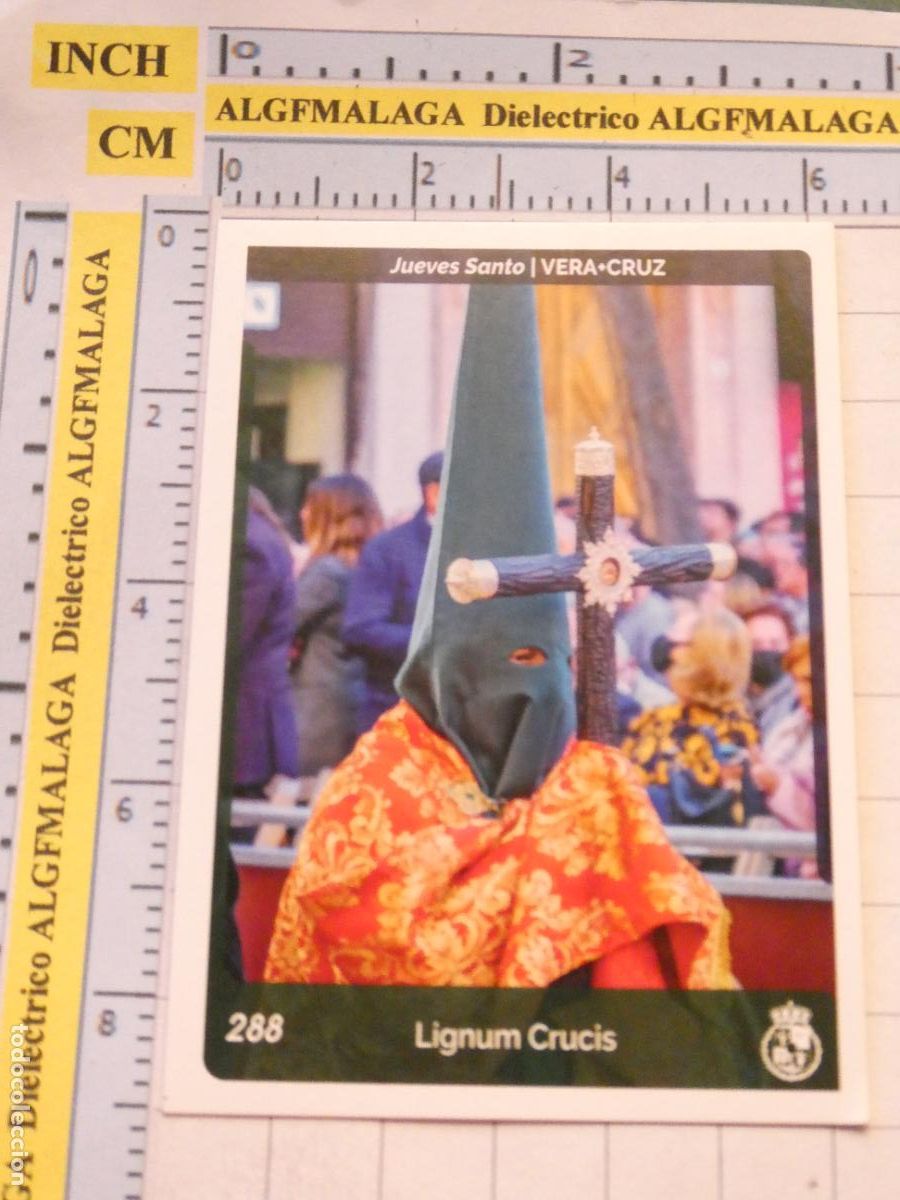 Trading cards: TARJETA TRADING CARD CROMO RELIGIOSO SEMANA SANTA M&Aacute;LAGA. HOLY CARDS 288 VERA CRUZ LIGNUM CRUCIS