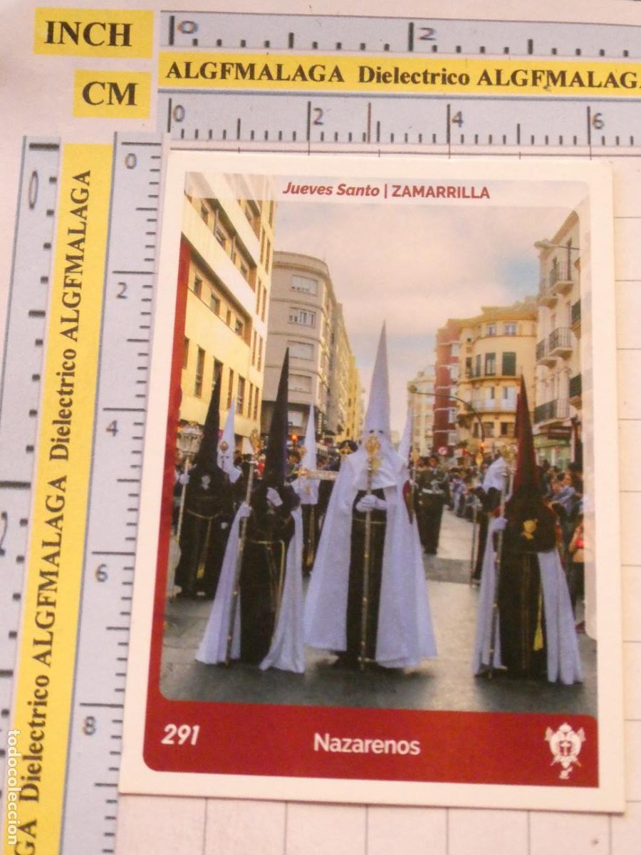 Trading cards: TARJETA TRADING CARD CROMO RELIGIOSO SEMANA SANTA M&Aacute;LAGA. HOLY CARDS 291 ZAMARRILLA NAZARENOS