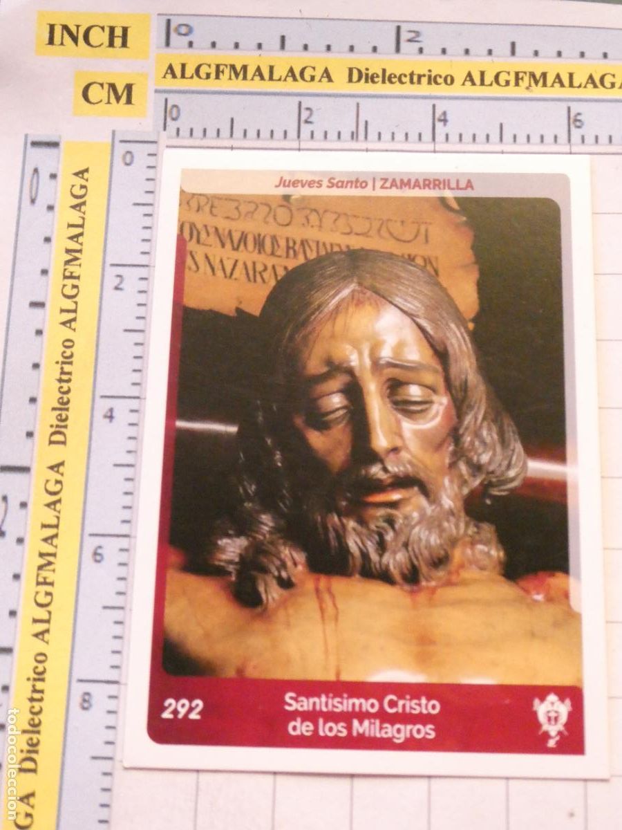 Trading cards: TARJETA TRADING CARD CROMO RELIGIOSO SEMANA SANTA M&Aacute;LAGA. HOLY CARDS 292 ZAMARRILLA CRISTO MILAGROS