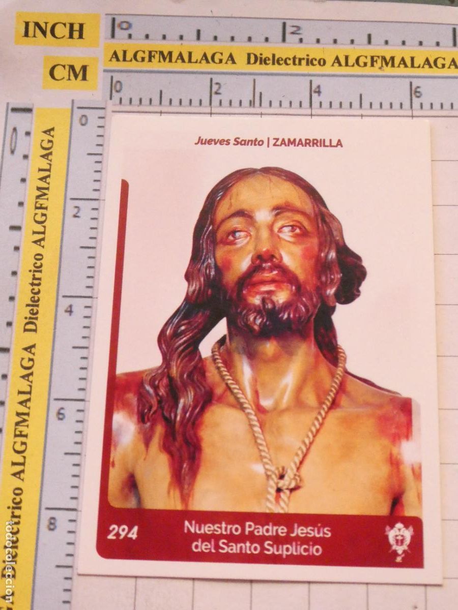 Trading cards: TARJETA TRADING CARD CROMO RELIGIOSO SEMANA SANTA M&Aacute;LAGA. HOLY CARDS 294 ZAMARRILLA SANTO SUPLICIO