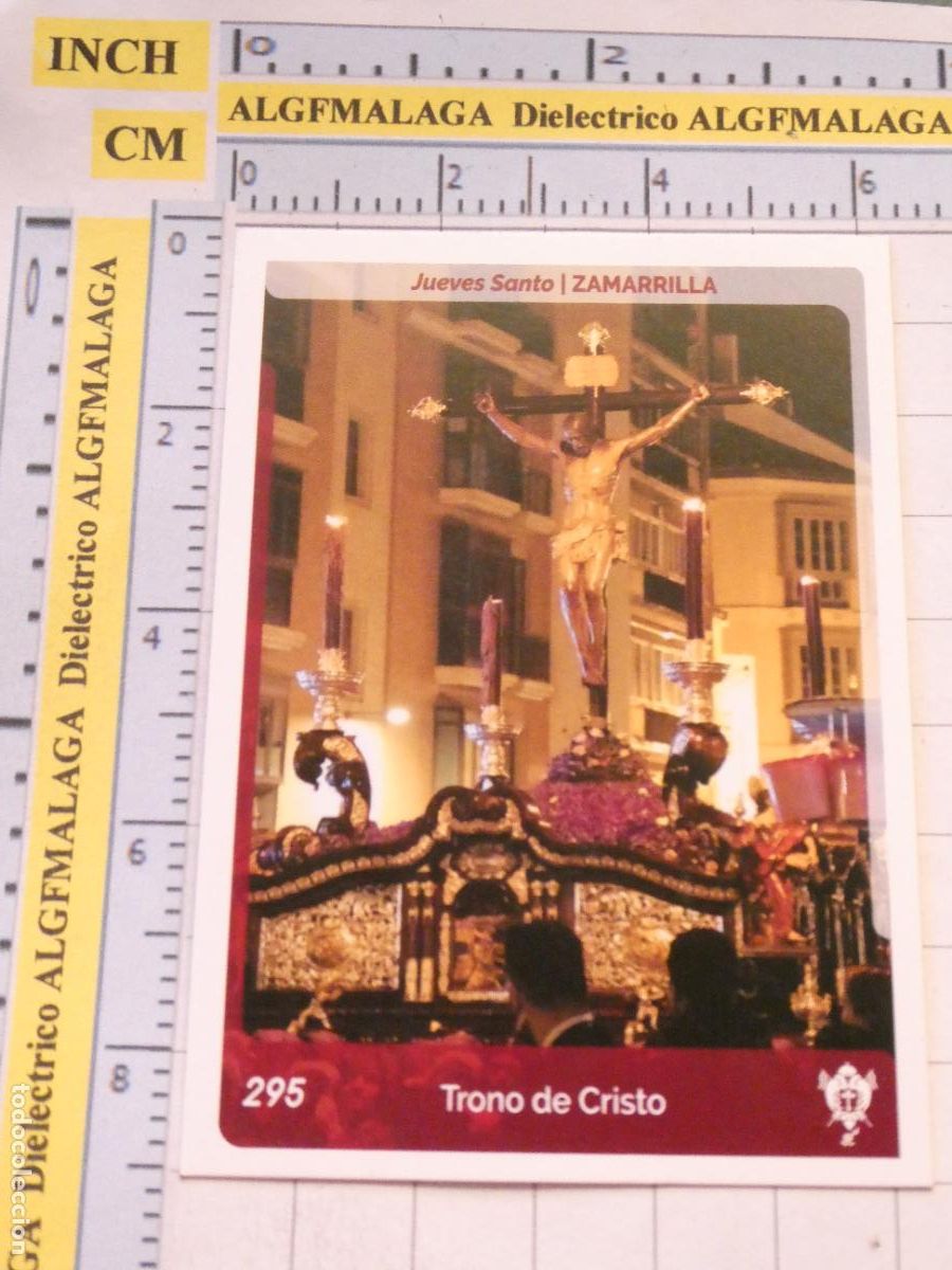 Trading cards: TARJETA TRADING CARD CROMO RELIGIOSO SEMANA SANTA M&Aacute;LAGA. HOLY CARDS 295 ZAMARRILLA TRONO CRISTO