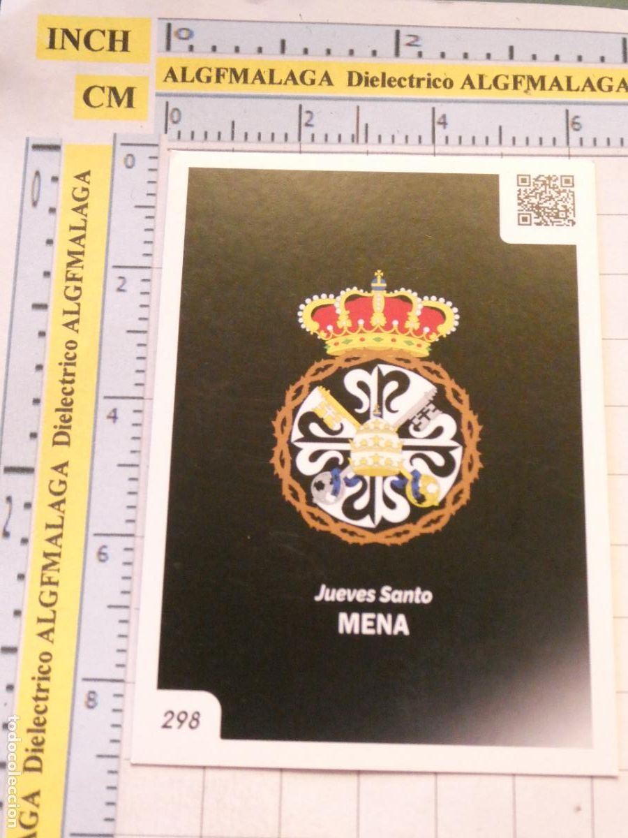Trading cards: TARJETA TRADING CARD CROMO RELIGIOSO SEMANA SANTA M&Aacute;LAGA. HOLY CARDS 298 MENA ESCUDO