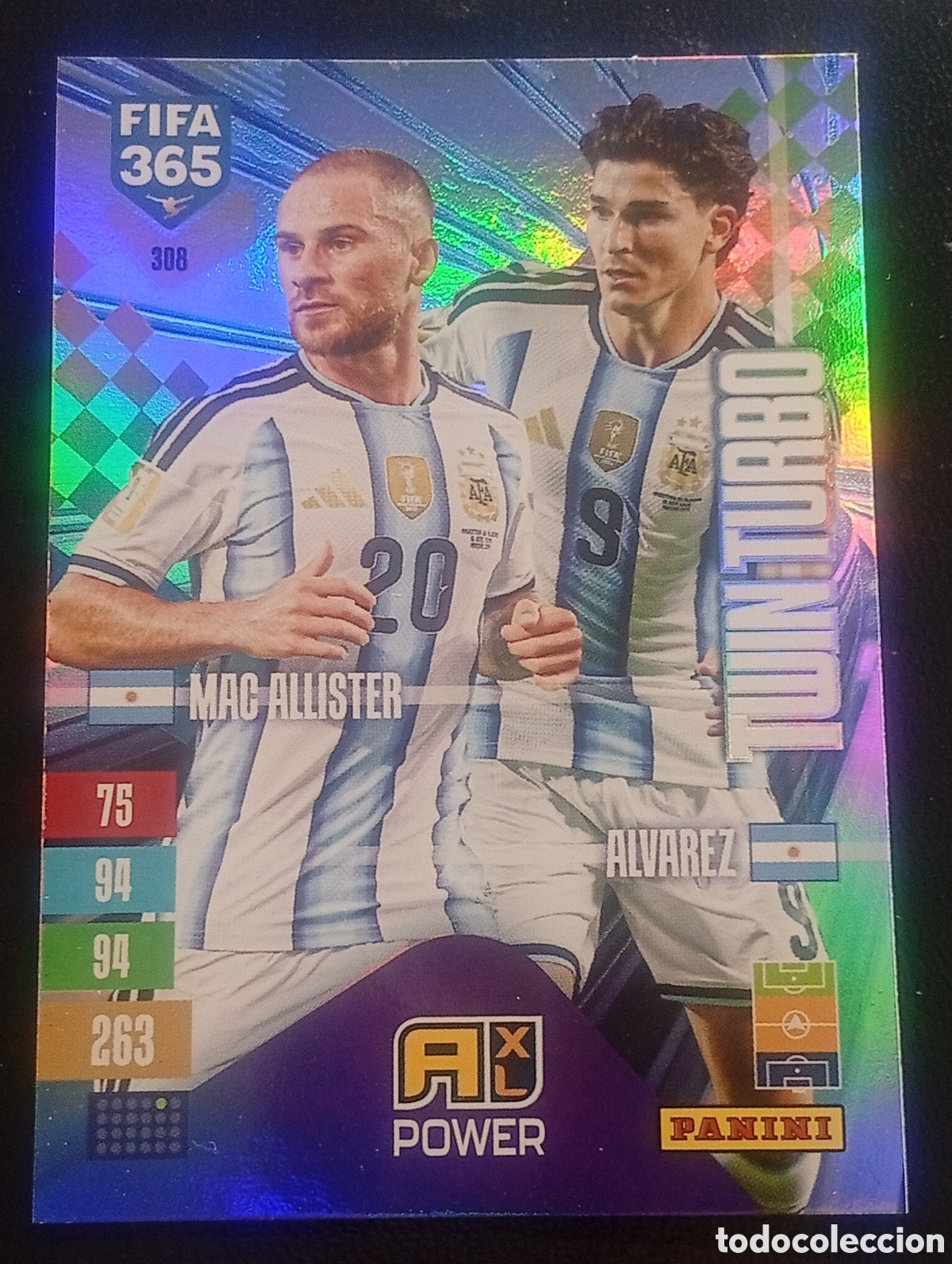 Trading cards: 308 twin ALLISTER JULIAN ALVAREZ ARGENTINA PANINI FIFA 365 ADRENALYN CROMOS CARDS TOPPS MATCH ATTAX