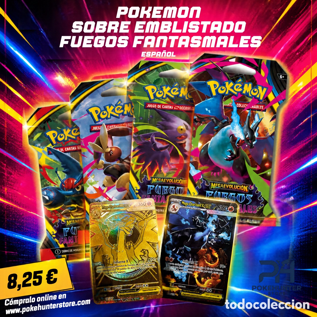 Trading Cards: Sobres Pokemon Fuegos Fantasmales Enfundados