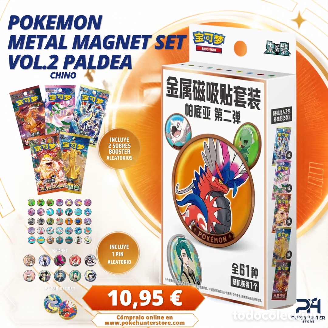 Cartas Colecion&aacute;veis: Pokemon Paldea Metal Magnetic Coin