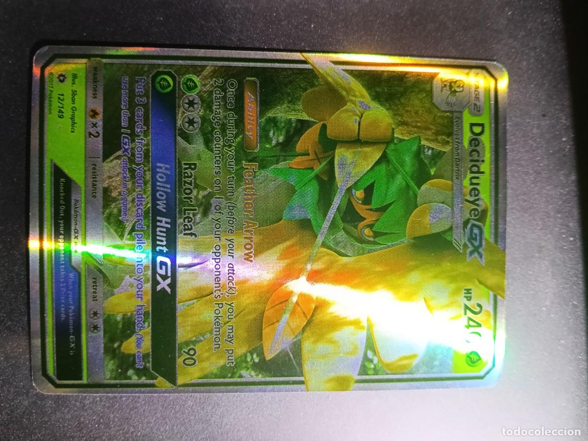 Trading cards: CROMO DECIDUEYE 12/149 RAZOR LEAF FEATHER ARROW BRILLANTE POKEMON 2017