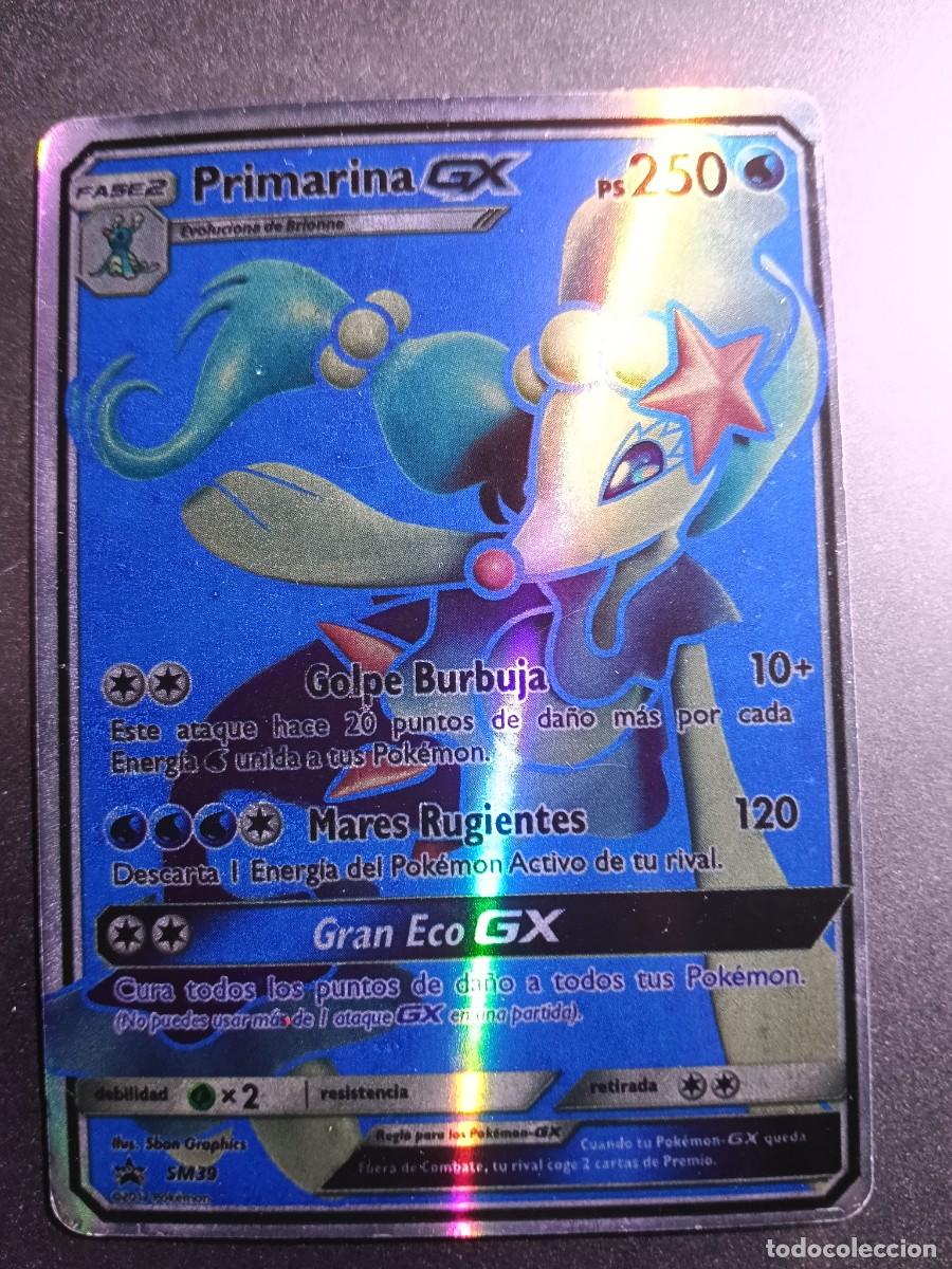 Trading cards: CROMO PRIMARINA SM39 GOLPE BURBUJA MARES RUGIENTES BRILLANTE POKEMON 2017