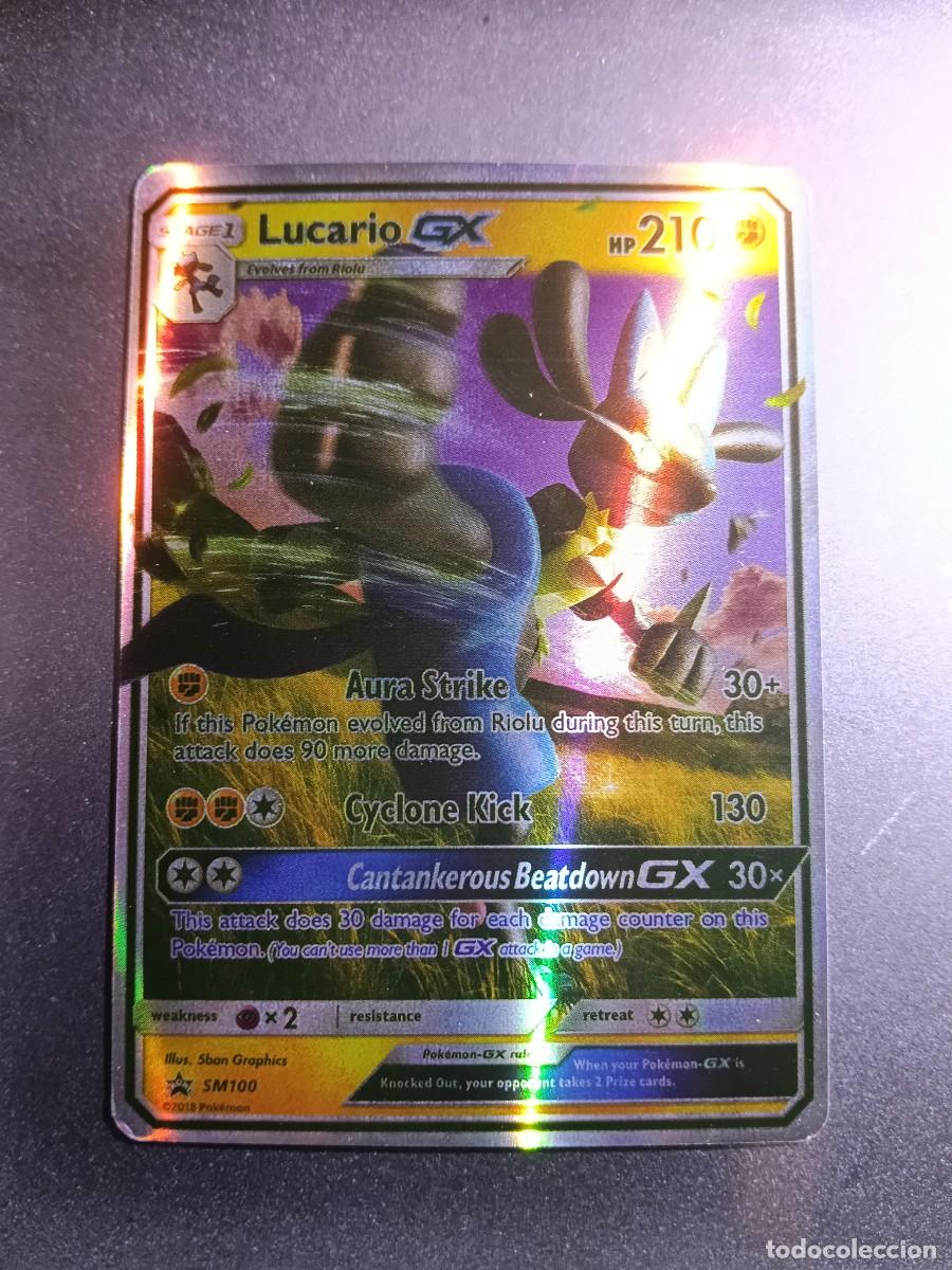 Trading cards: CROMO CARTA LUCARIO SM100 AURA STRIKE CYCLONE KICK BRILLANTE POKEMON 2017