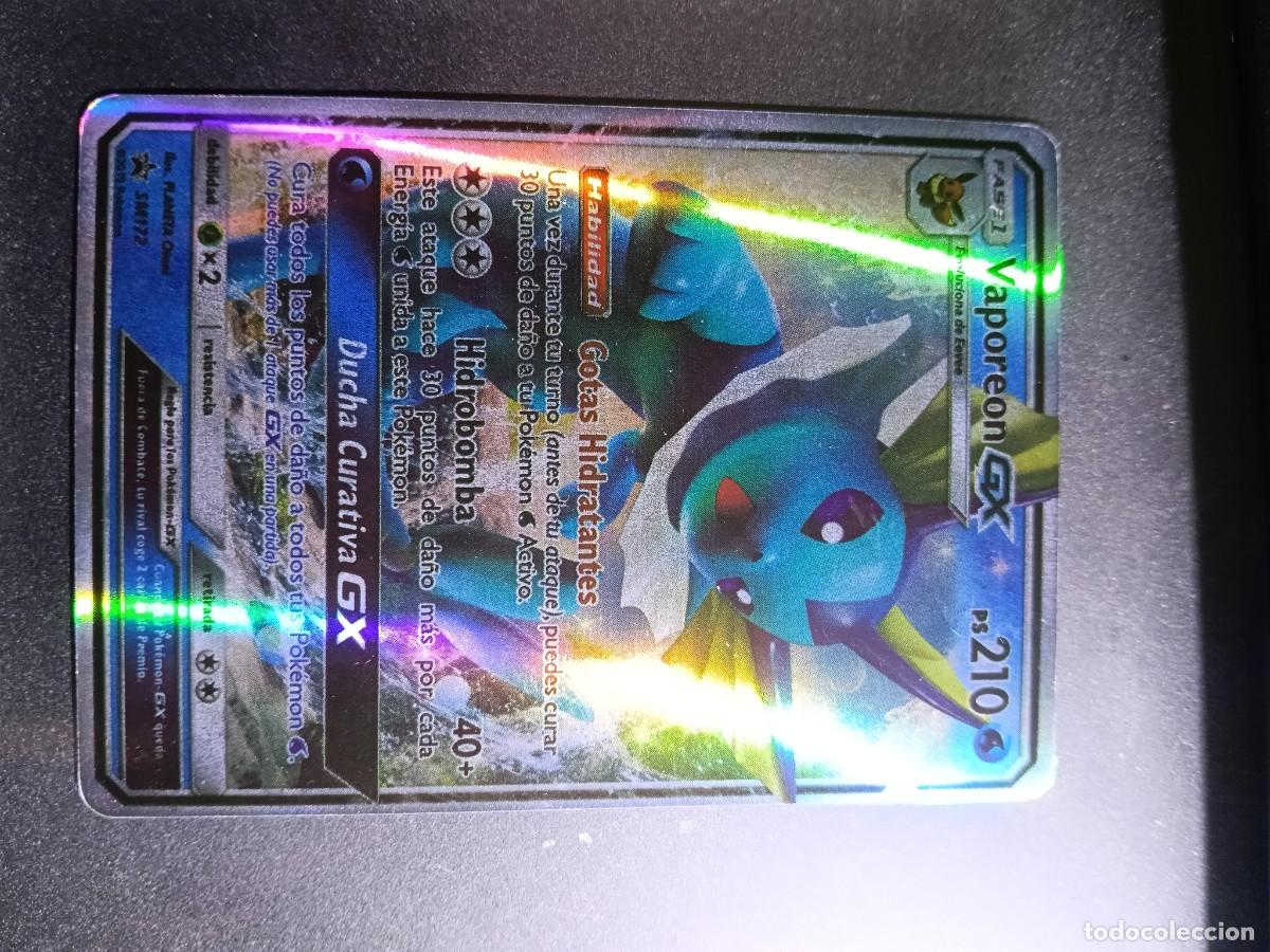Trading cards: CROMO CARTA VAPOREON SM172 GOTAS HIDRATANTES HIDROBOMBA BRILLANTE POKEMON 2017