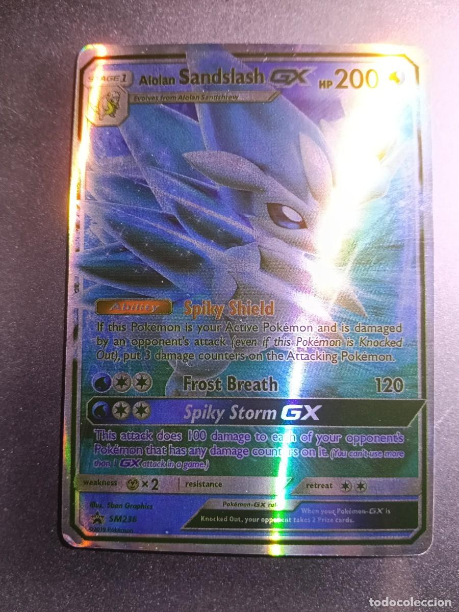 Trading cards: CROMO CARTA ALOLAN SANDSLASH SM236 SPIKY SHIELD FROST BREATH BRILLANTE POKEMON 2017