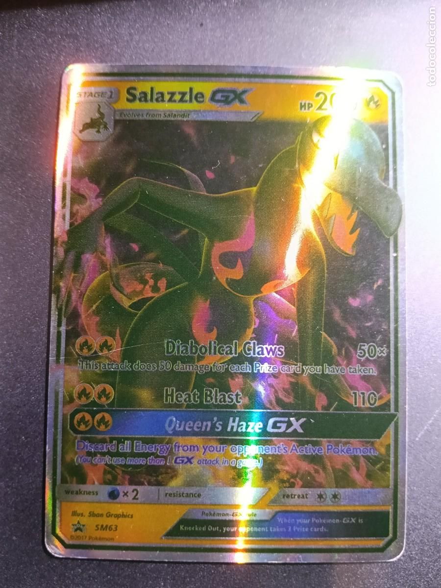 Trading cards: CROMO CARTA SALAZZLE SM63 DIABOLICAL CLAWS HEAT BLAST BRILLANTE POKEMON 2017