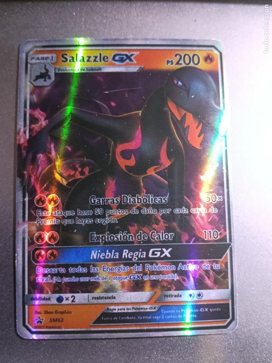 Trading cards: CROMO CARTA SALAZZLE SM63 GARRAS DIABOLICAS EXPLOSION DE CALOR BRILLANTE POKEMON 2017